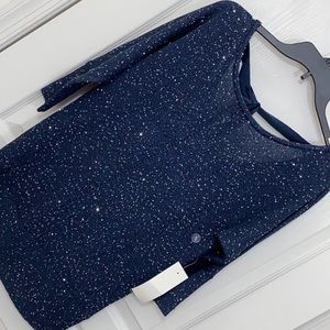 New York & Company Sequin Bow Back Sweater Sz S